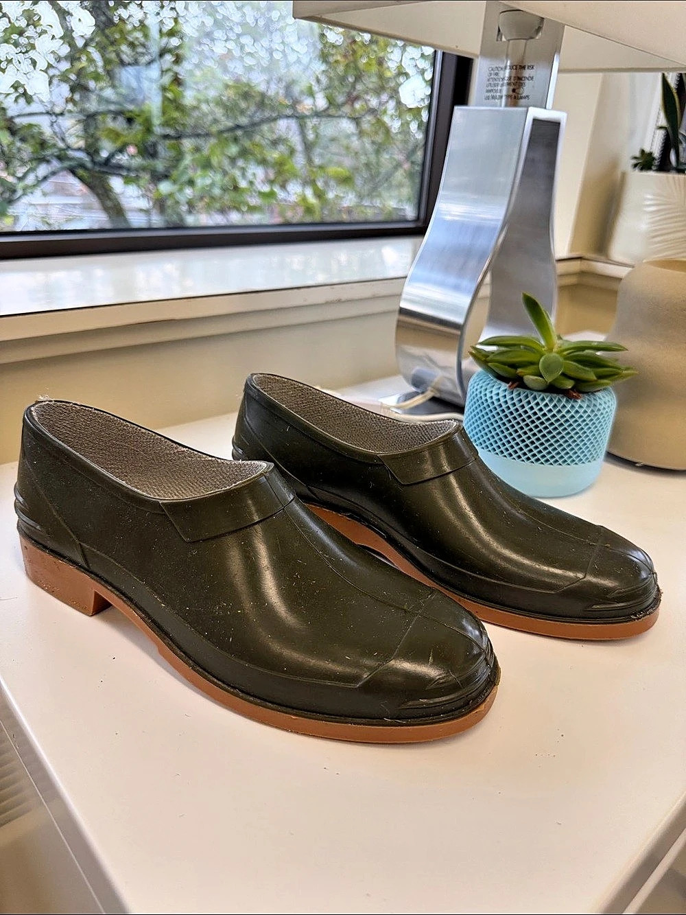 Green rubber clogs / wellies Made In Italy size 41